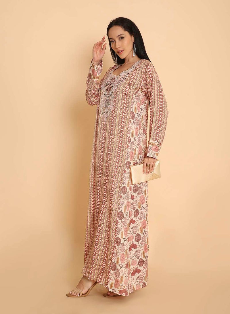 HANA & SARA unique long arabic kaftan jalabiya dress for womens - Image 4