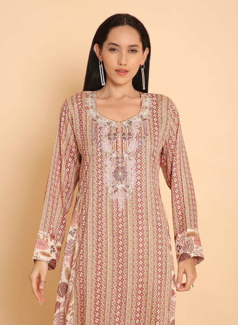 HANA & SARA unique long arabic kaftan jalabiya dress for womens - Image 3