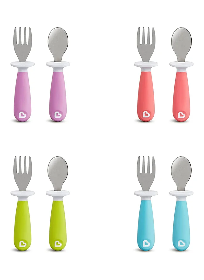 Munchkin Raise Toddler Fork And Spoon Set Assorted Colours