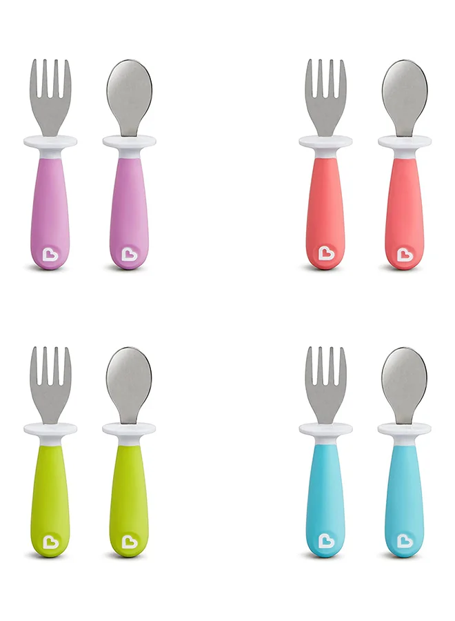 Munchkin Raise Toddler Fork And Spoon Set Assorted Colours