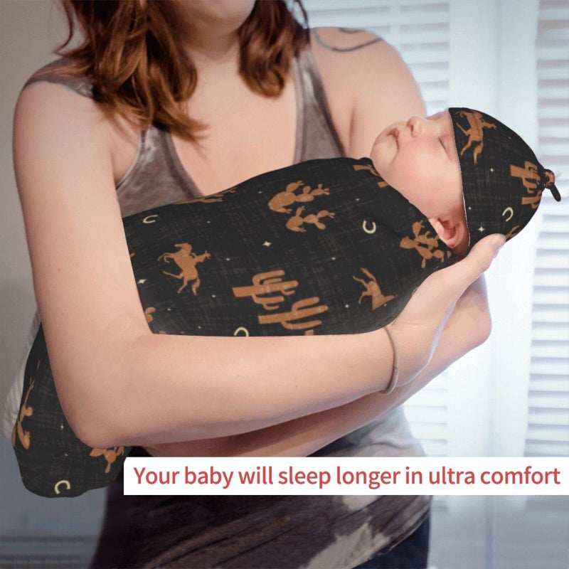Jarverce Western Retro Swaddle Blankets Swaddling Blanket Western Clothes for Baby - Image 5