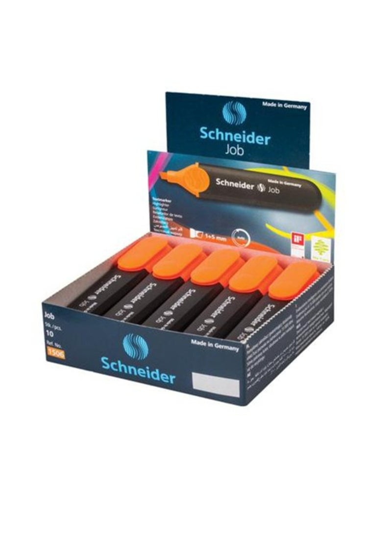 Schneider 10-Piece Job Textmarker Highlighter Orange - Image 1