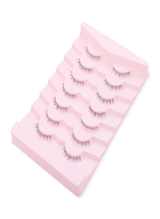 outopen 7 Pairs Bottom Lashes Japanese Manga Style False Eyelashes Soft Clear Band Strips False Eyelashes Natural Look Lower Lashes Reusable (A11) - Image 5