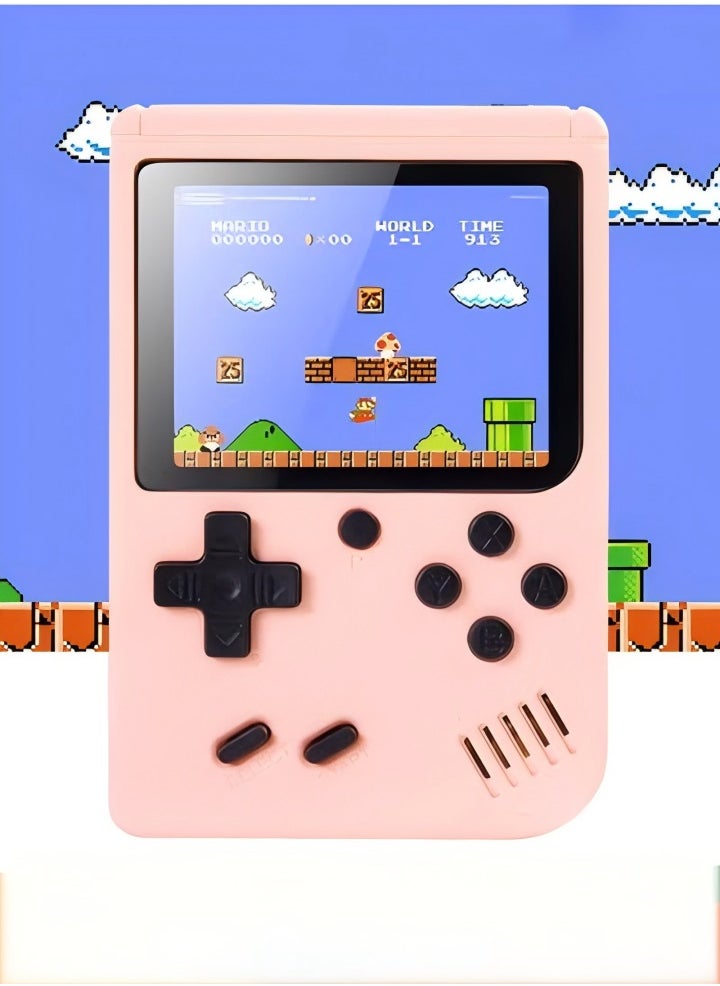 DUNISO Handheld game console, 3.0 inch high definition color screen mini portable game console, built-in 800 classic games, supports cyclic charging, pink  - Image 1