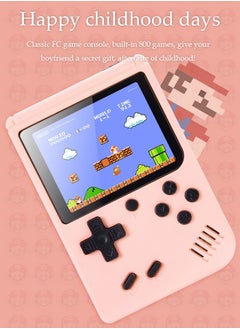 DUNISO Handheld game console, 3.0 inch high definition color screen mini portable game console, built-in 800 classic games, supports cyclic charging, pink  - Image 2