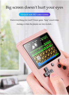 DUNISO Handheld game console, 3.0 inch high definition color screen mini portable game console, built-in 800 classic games, supports cyclic charging, pink  - Image 5