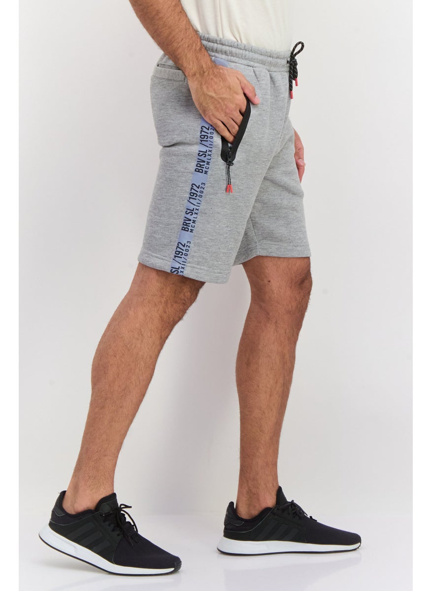 BRAVE SOUL Men Brand Logo Basic Short, Grey  - Image 2