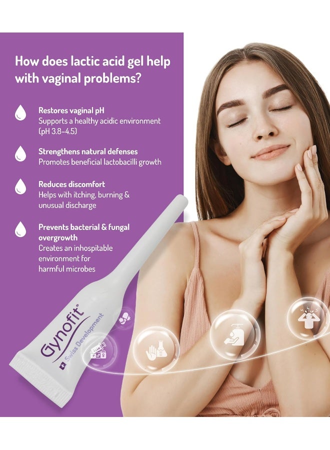 Gynofit Lactic Acid Vaginal Gel Vaginal Moisturizer pH Balance Restorer Vaginal Health Prevents Itching Burning Odor Hygienic Applicator Treats Prevents Vaginal Infections 6 Count - Image 4