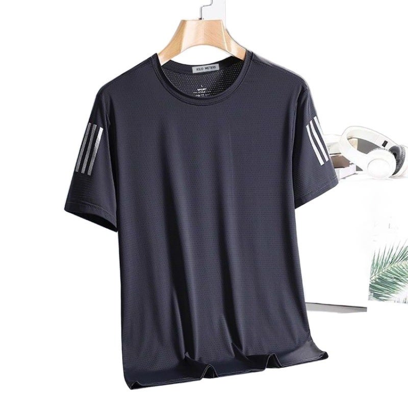 Men's Ice Silk Quick-Dry Round Neck T-Shirt - Image 3