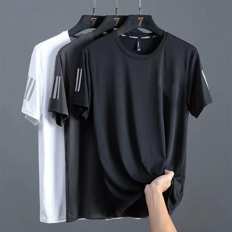 Men's Ice Silk Quick-Dry Round Neck T-Shirt - Image 1