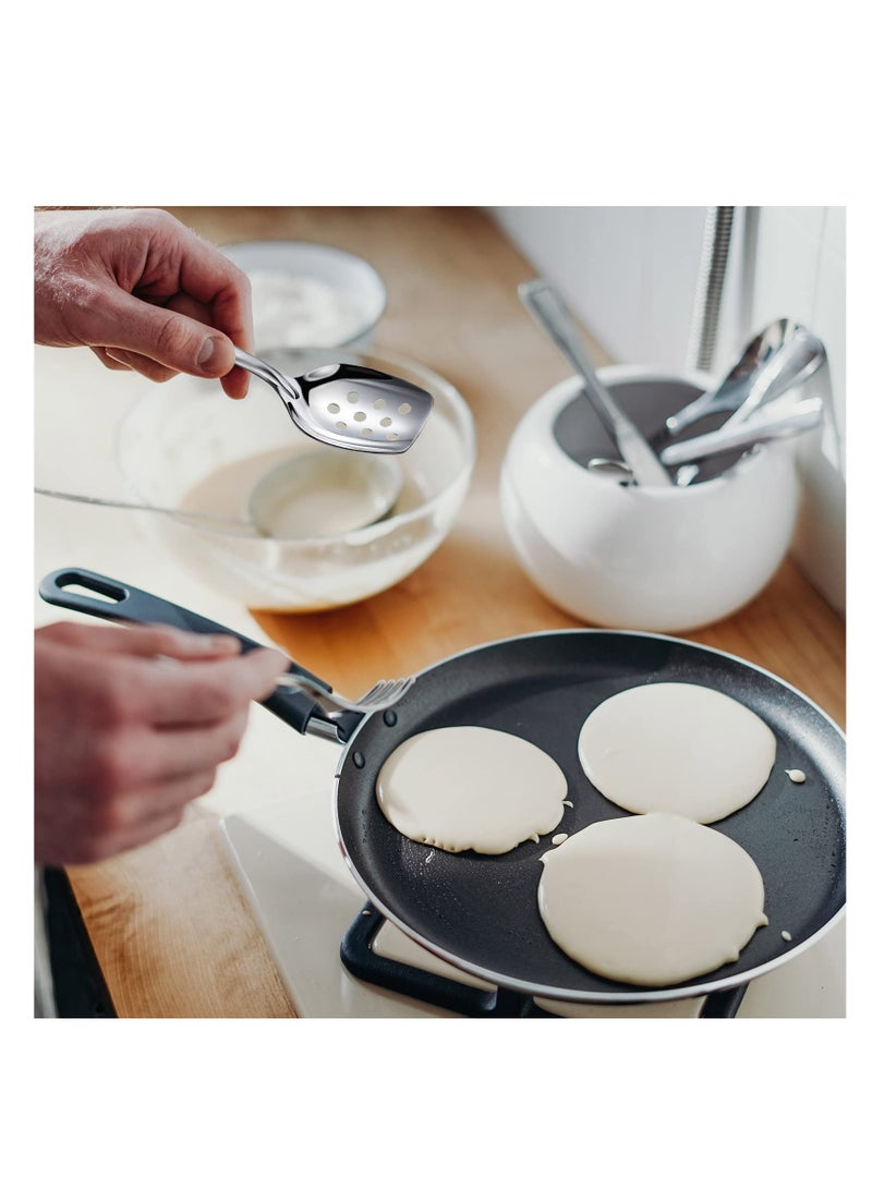 SYOSI Restaurant Catering Serving Utensils, Advanced Performance Skimmer Perforated, Stainless Steel Serving Spoons Set, for Buffet Can Banquet Cooking Kitchen Serving Spoons - Image 3