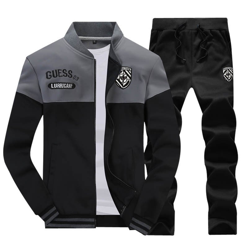 Sportswear Suit Men'S Fleece-Lined Thickened Casual Sweater 2021 New Fashion Coat [One-Piece Delivery]] - Image 1