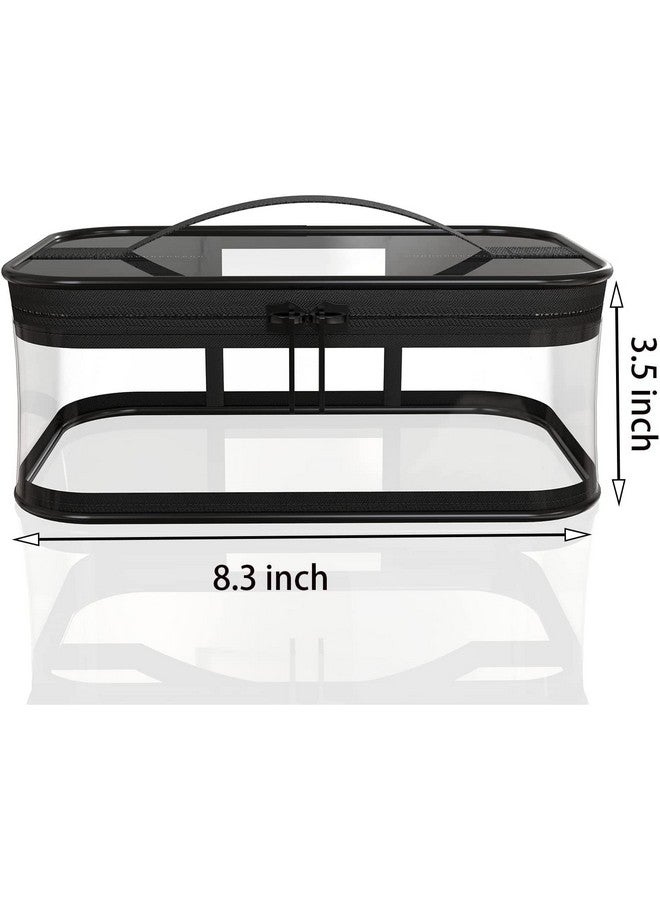 LYF5STAR Clear Transparent Cosmetic Pouches (8.3" x5" x 3.5") with Double Zipper & Handle for Women/Men/Girls | Suitable for Travel, Carry Makeup, Jewellery, Toiletry Bag - Multi Color - Pack of 2 - Image 3