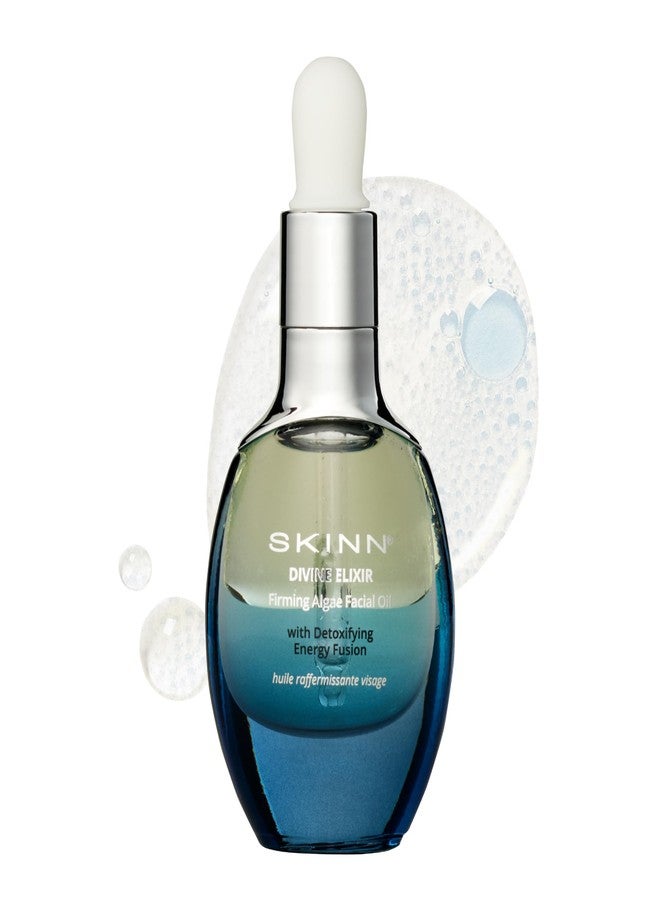 SKINN Anti-Aging Facial Oil with Firming Algae - Lightweight Face Serum for Fine Lines + Wrinkles - Hydrating Oil Firms Dry, Mature & All Skin Types - Fast Absorbing + Non-Greasy Formula - 0.5oz - Image 1