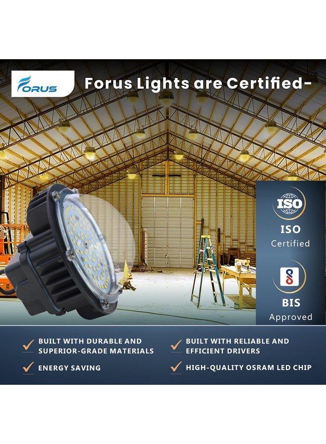 Forus 40W LED Well Glass Light (Warm White) - 5-Year Warranty | Industrial High Bay Hanging Light for Warehouses, Commercial Spaces, Factories, Sheds | Energy-Efficient Wellglass Shed Lights (1PC) - Image 3
