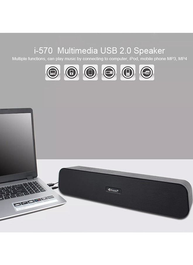 Kisonli - Multimedia 2.0 Channel Mini USB Computer and Mobile Speaker i-570 - Image 1