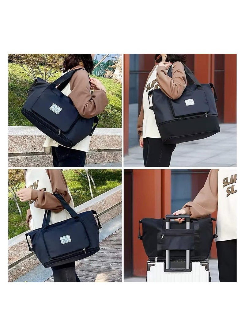 QSHOP Qshop Foldable Travel Bag Large Capacity Portable Lightweight Waterproof Oxford Cloth Weekender Sports Gym Bag  - Image 4