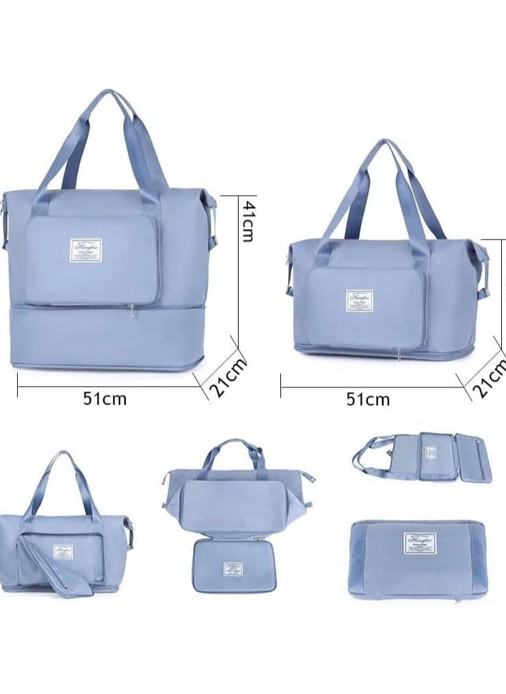 QSHOP Qshop Foldable Travel Bag Large Capacity Portable Lightweight Waterproof Oxford Cloth Weekender Sports Gym Bag  - Image 3