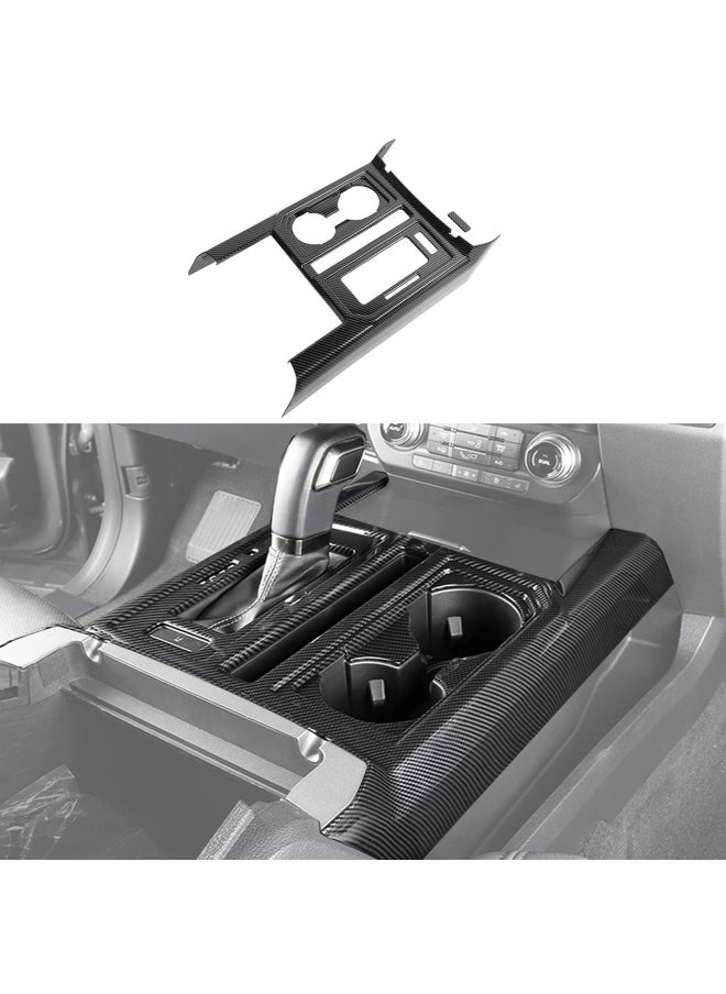 Keptrim For F150 Abs Carbon Fiber Center Console Gear Shift Cup Holder Trim For 2015 2016 2017 2018 2019 2020 Ford F150  2Pieces  - Image 1