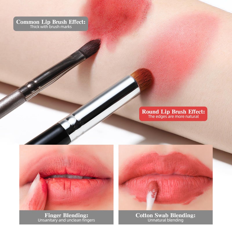 EIGSHOW Lip Brush, EIGSHOW Lip Smudge Brush Round head for Gloss Lipstick, Multi-purpose Makeup Blending Applicator, Reusable (L307) - Image 3