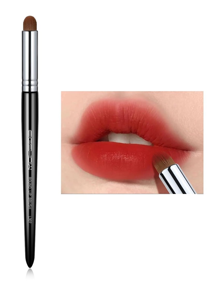 EIGSHOW Lip Brush, EIGSHOW Lip Smudge Brush Round head for Gloss Lipstick, Multi-purpose Makeup Blending Applicator, Reusable - Black  - Image 1