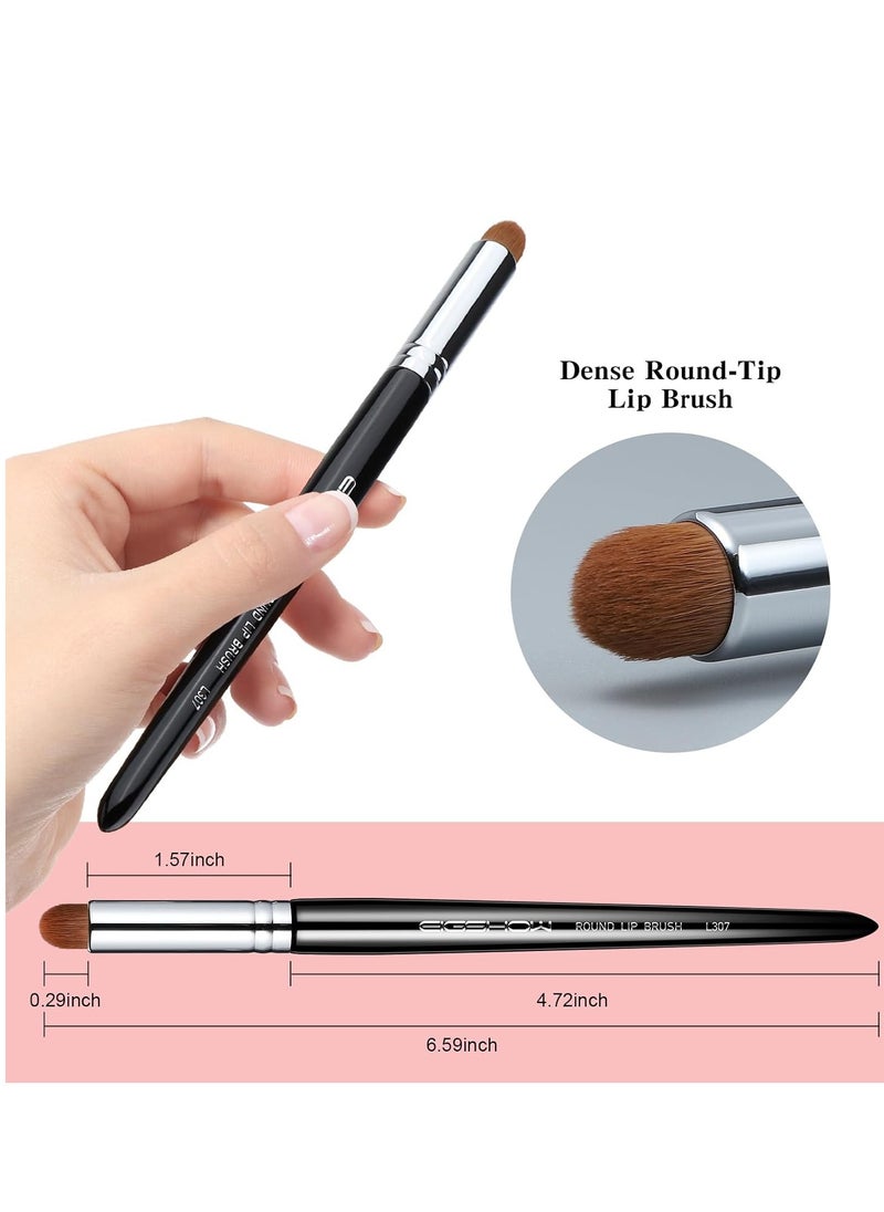 EIGSHOW Lip Brush, EIGSHOW Lip Smudge Brush Round head for Gloss Lipstick, Multi-purpose Makeup Blending Applicator, Reusable - Black  - Image 2