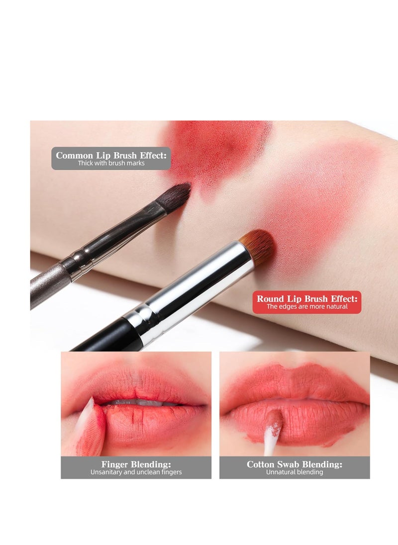 EIGSHOW Lip Brush, EIGSHOW Lip Smudge Brush Round head for Gloss Lipstick, Multi-purpose Makeup Blending Applicator, Reusable - Black  - Image 3