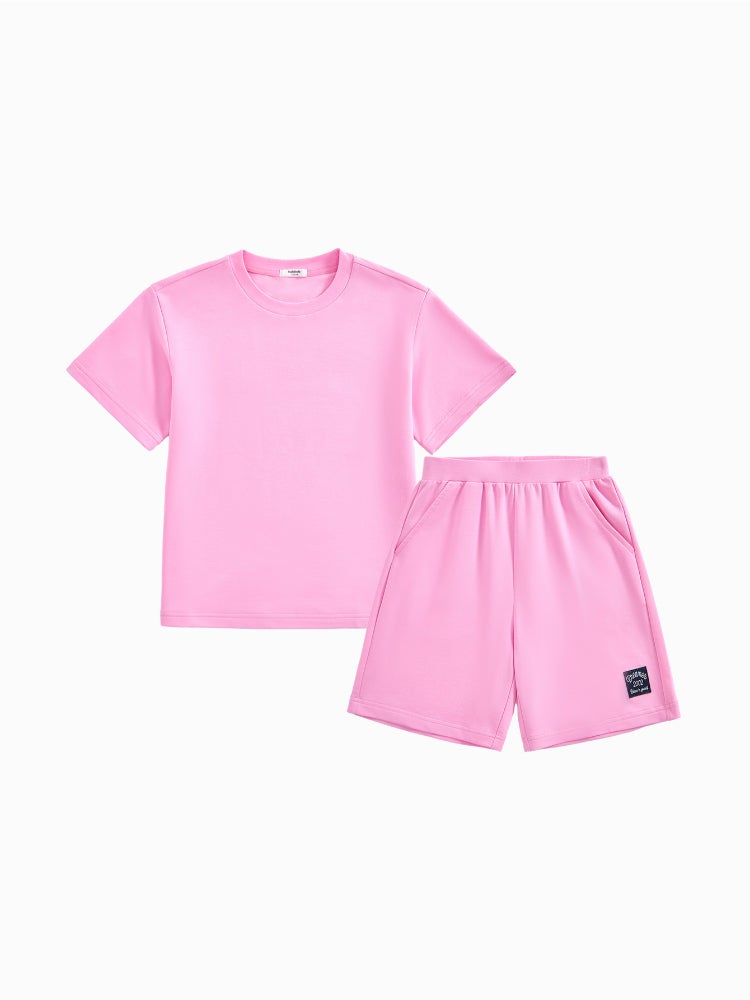 بالابالا طقم من قطعتين - تيشيرت وشورت بلون موحد للجنسين - Image 1