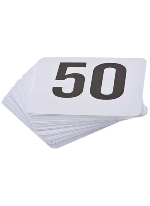 Royal Industries ROY TN 1 50 Royal Industries Number 150 Plastic Number Card Set Plastic 4 by 4 White Base with Black Numbers 