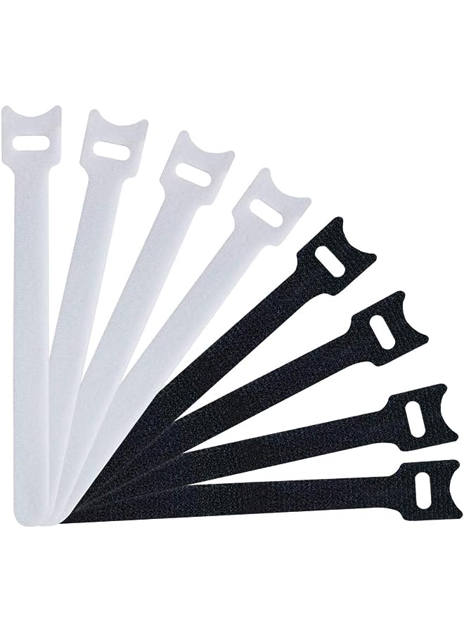 BESIGN 60 Pack Fastening Cable Straps, Reusable Cord Organizer, Keeper Holder, Cable Ties for Earphones, Earbuds, Headphones, Home Office Tablet, PC, TV Wire Management, Black and White - Image 1