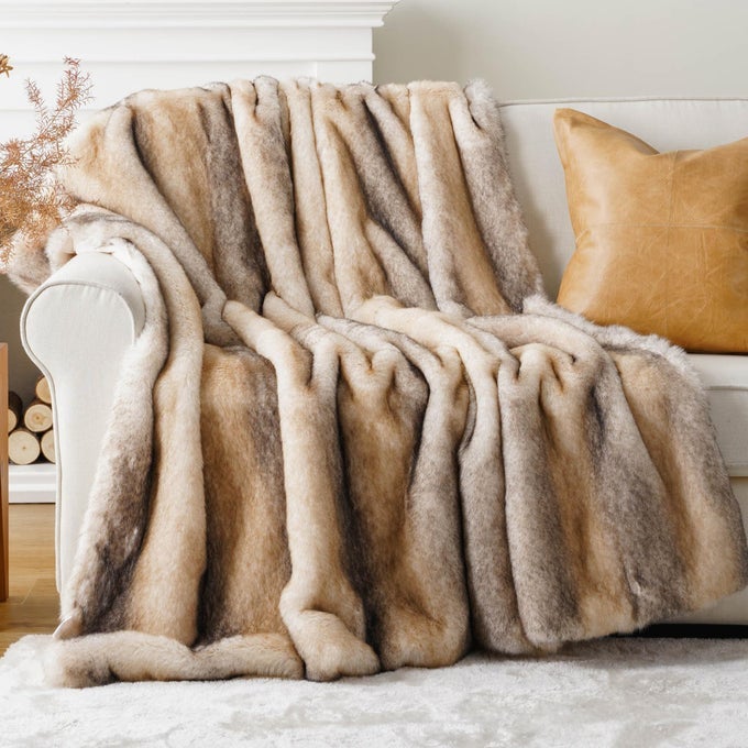 LUXURY FAUX FUR THROW BLANKET SOFT COZY MINK FUR BLANKET FOR COUCH SOFA CHAIR BED THICK WARM FALL FUR THROW BLANKETS 50X60