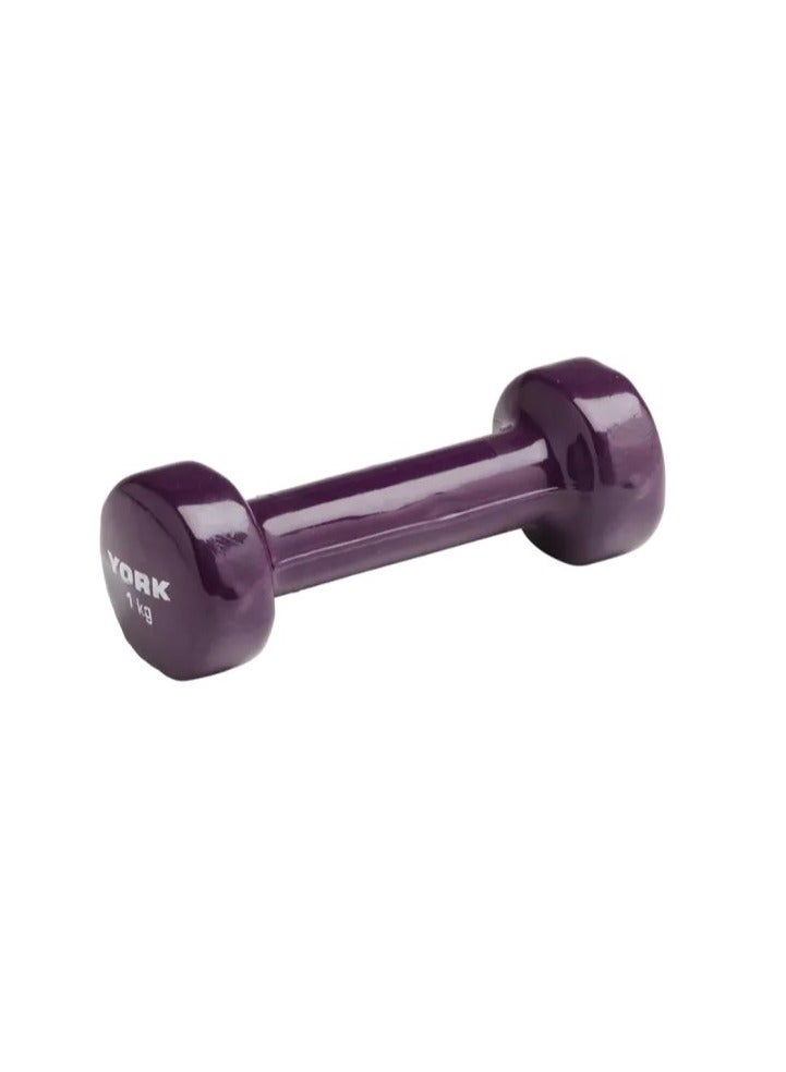 YORK Fitness Vinyl Dumbbell Weight 1Kg Purple 1671