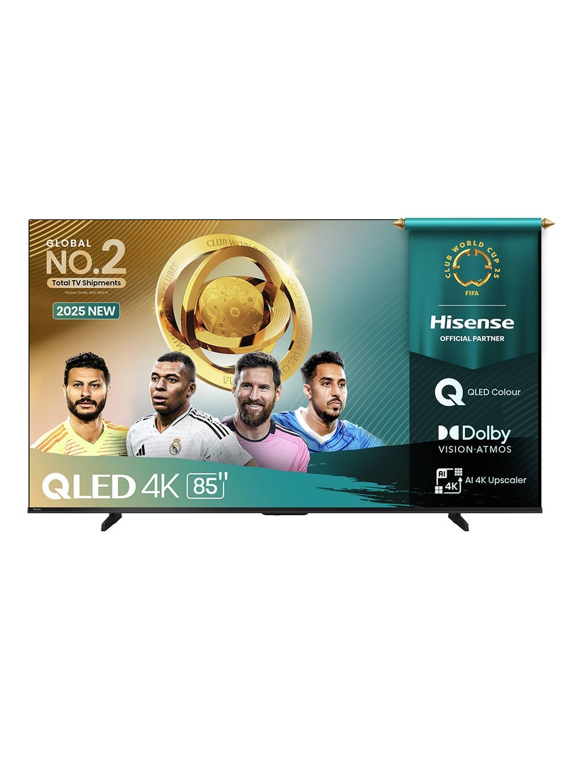 Hisense 85 inch 4K QLED Smart TVHDR 10 85Q6Q black - Image 1