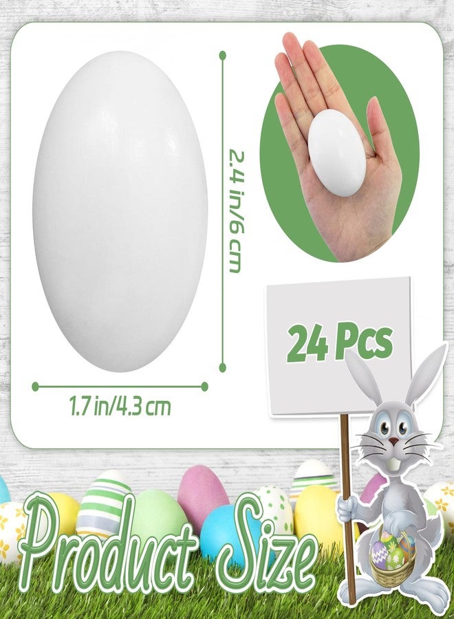 OJYUDD 24 Pcs White Wooden Fake Eggs for Adult DIY Crafts, Blank Wooden Eggs for Painting, Easter Home Décor, Farmhouse Display, Photography Props - Image 2