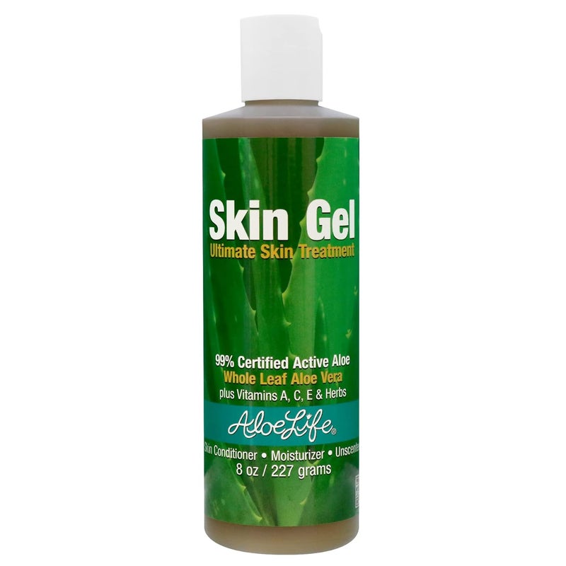 Aloe Life Aloe Life  Skin Gel  Herbs Ultimate Skin Treatment 99 Certified Organic Whole Leaf Aloe Vera Vitamins C A  E HeadtoToe Skin Care Support for the Whole Family FragranceFree 8 oz