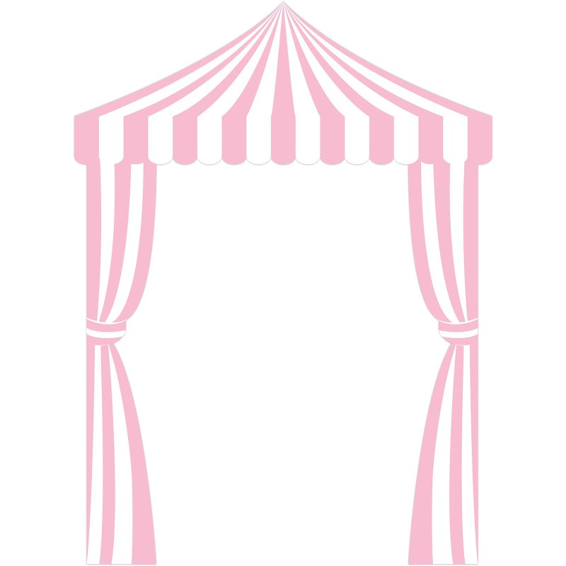 CHUNNIN Pink Circus Party Awning Carnival Theme Decorations Circus White and Pink Striped Porch Banner Carnival Tent for Circus Theme Birthday Party Ice Cream Truck Photo Props Decorations - Image 2