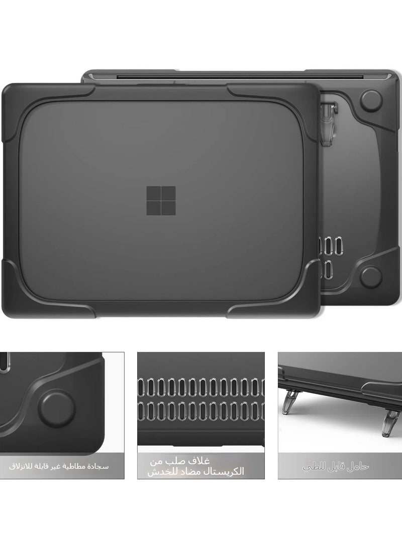 General Heavy-duty case compatible with Microsoft Surface Laptop 7 13.8-inch (2024), with folding stand, frosted frosted cooling case - a shock-resistant and durable protective case  - Image 3