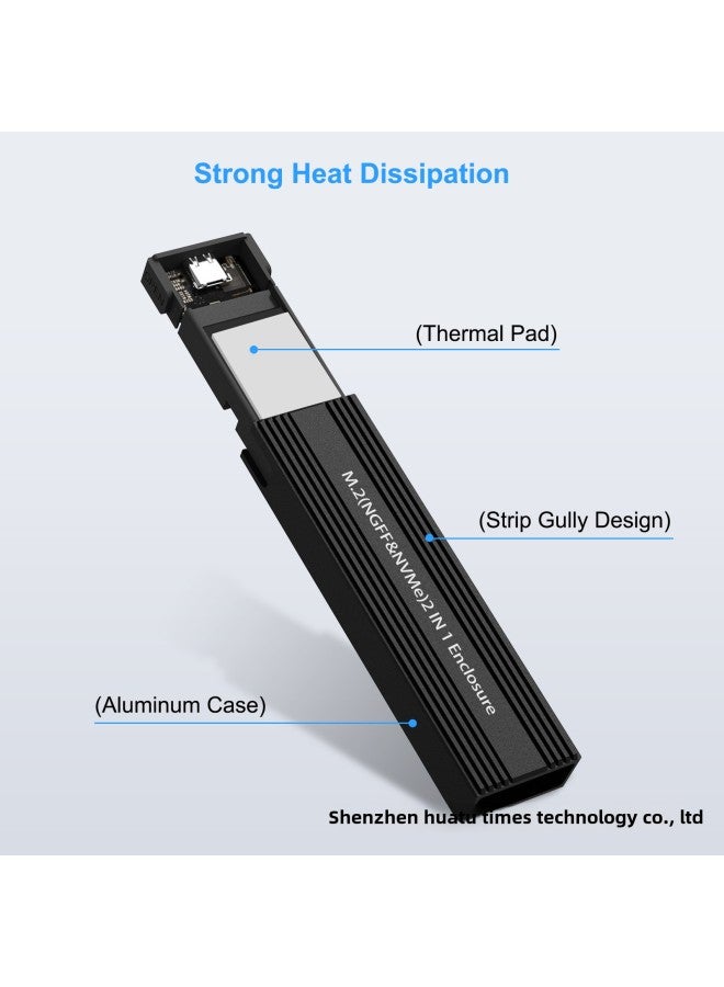 M.2 Solid State Disk Box NVMe/NGFF Dual Protocol Read And Write SSDType- C3.1 Mobile Hard Disk Box 10GB-Color:Gray Dual Protocol Double Line 9210b - Image 5