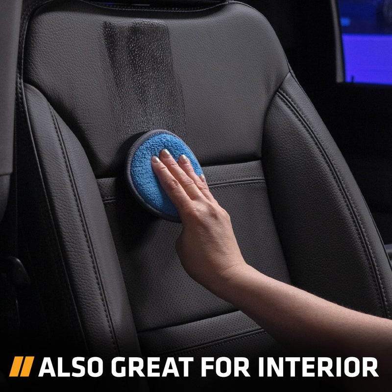 Viking Microfiber Car and Tire Wax Applicator Pads and Cleaning Pads - Blue/Grey, 5 in. Diameter, 6 Pack - Image 5