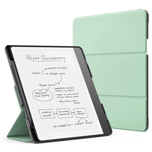MoKo Stand Case for Kindle Scribe (2024/2022 Released) - Premium Leather Trifold Stand Cover with Pen Holder, Auto Sleep/Wake for 10.2" Amazon Kindle Scribe 2024/2022, Agave Green - Image 1
