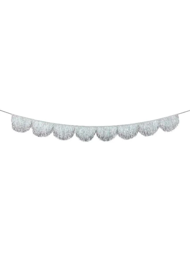 Meri Meri  Silver Iridescent Tinsel Scallop Garland  | Best Price UAE