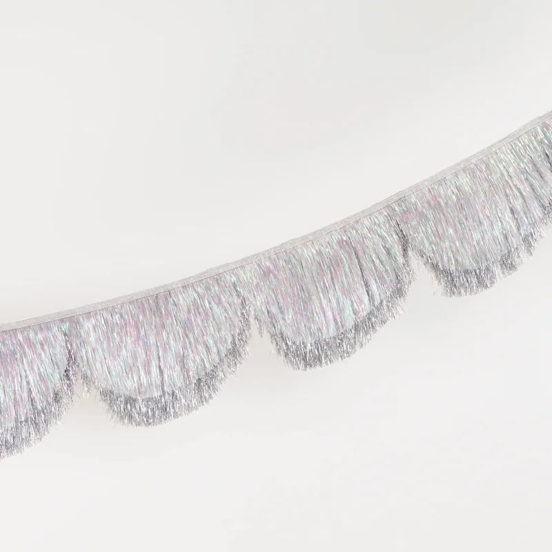 Meri Meri  Silver Iridescent Tinsel Scallop Garland  | Best Price UAE