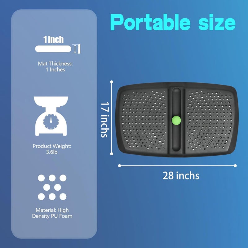 ergohead 1 inch Thick Anti Fatigue Kitchen Mat Standing Mat with Massage Ball, Non Slip Standing Desk Mat with Massage Point, Multi-Purpose Comfort Floor Mat for Feet, Office, Home (Black, 17"x28"x1") - Image 5