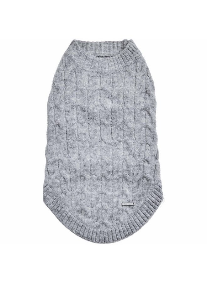 Blueberry Pet Blueberry Pet Dog Sweater - Classic Fuzzy Knit Pullover, Heather Grey Christmas Sweater, Small Dog Clothes, Fleece Dog Sweater, Sweater Vest, Dog Pajamas & Accessories, 10" Back Length  - Image 1