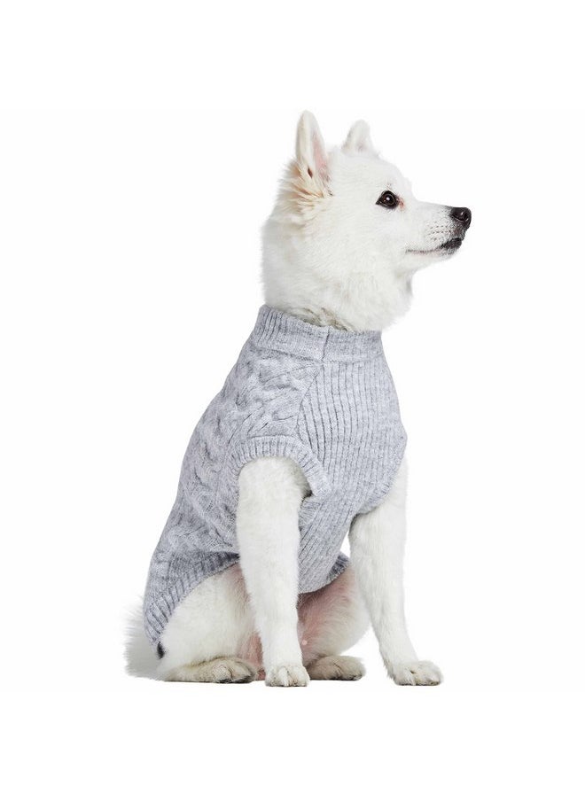 Blueberry Pet Blueberry Pet Dog Sweater - Classic Fuzzy Knit Pullover, Heather Grey Christmas Sweater, Small Dog Clothes, Fleece Dog Sweater, Sweater Vest, Dog Pajamas & Accessories, 10" Back Length  - Image 2