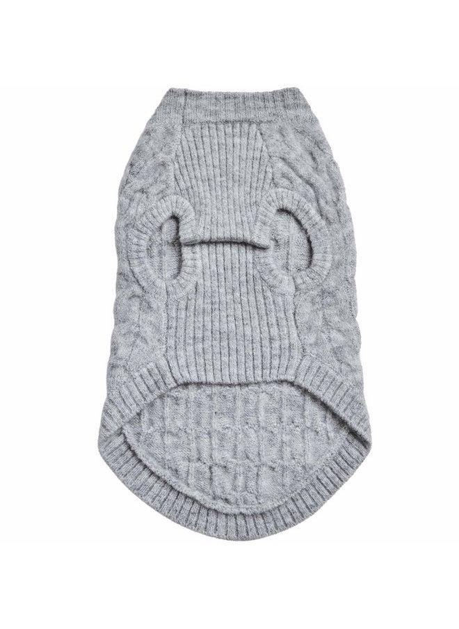 Blueberry Pet Blueberry Pet Dog Sweater - Classic Fuzzy Knit Pullover, Heather Grey Christmas Sweater, Small Dog Clothes, Fleece Dog Sweater, Sweater Vest, Dog Pajamas & Accessories, 10" Back Length  - Image 4