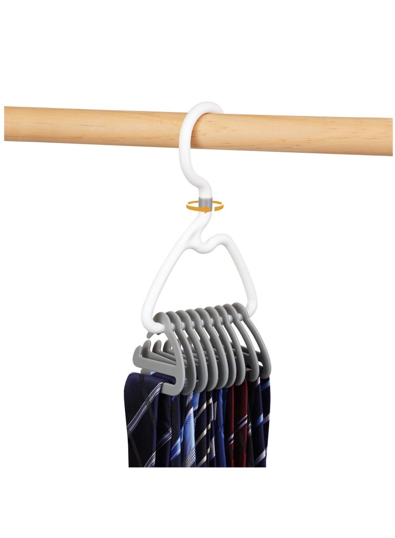 Loquat Premium Tie Rack,2 Pcs Stylish Tie Hanger,for Closet Space Saving Design with 360° Rotating Head,Easy to Tidy Up  Take Off,ABS Necktie Organizer  Hanger-Holds 9-18 Ties,Smart  Sturdy Tie Storage - Image 1