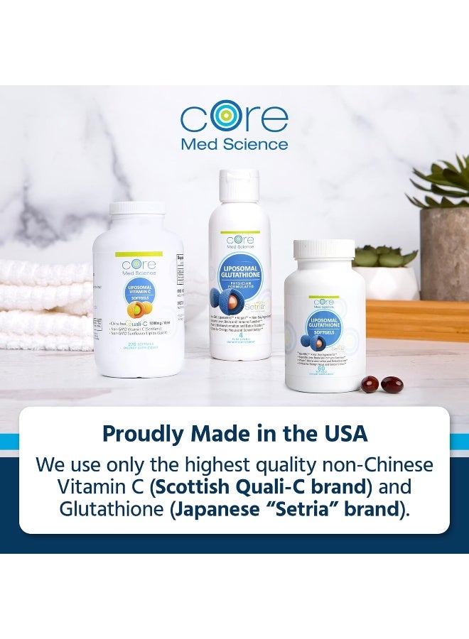 Core Med Science Core Med Science Liposomal Glutathione Soft Gels No-Taste Pure Reduced 500mg Liver Detox, Brain Function | Best Price Bahrain