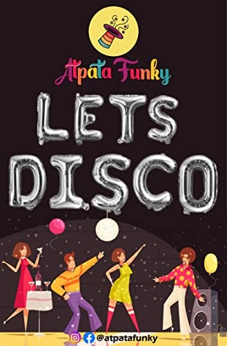 Atpata Funky Disco Theme Dance Party Foil Balloons for Disco theme Decoration (Disco Party Combo - Silver) - Image 2