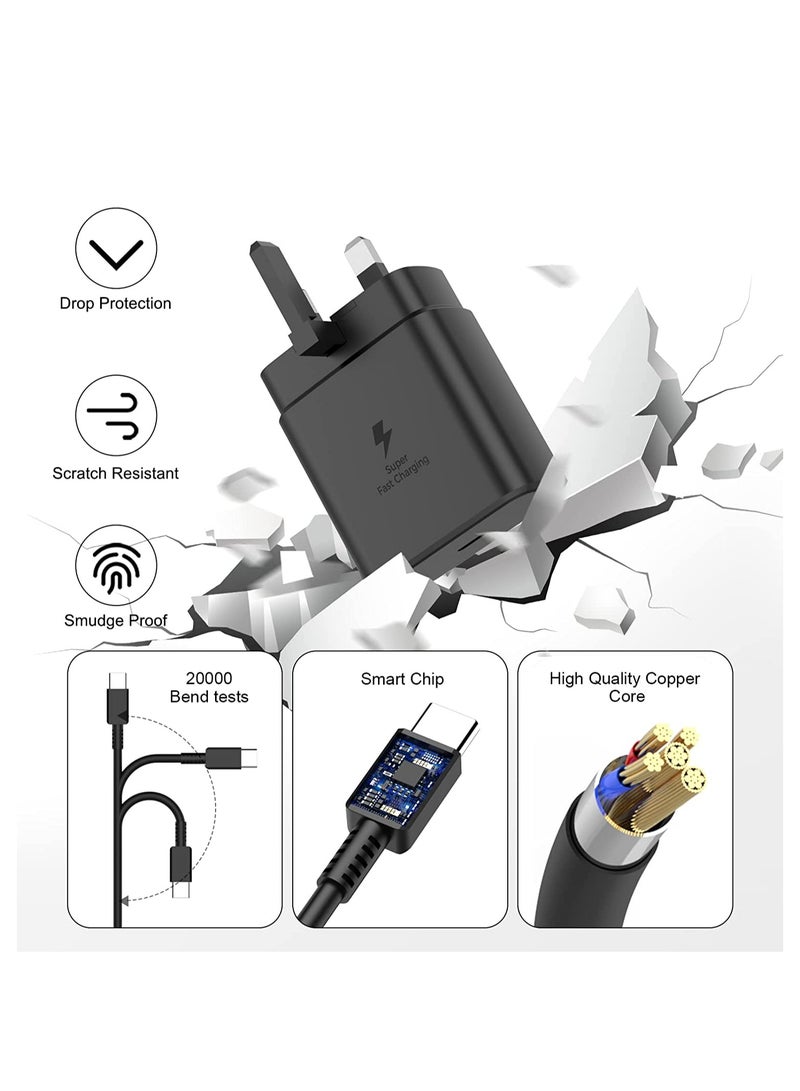 Beauenty 45W Super Fast Charger for Samsung S24 Ultra, S23 Ultra, S22 Ultra, S23+, S23, S22, S22+, S21, S21+, S20, A54, A55, A72, A73, Tab A8/A9/S10 Ultra/S8/S7/S9/S10 USB C Plug Charge and Type C to Type C - Image 4